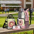 thumbnail image 2 of Kuiaobaty Donuts Print Clear Backpack Set for Girls Strawberry Print Backpack and Lunch Bag Set with Bottler Holder See Through PVC Bookbag and Pencil Case for School, 2 of 5