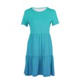 thumbnail image 6 of Clearance! Erwazi Summer Casual Dresses for Women Swing Short Sleeve T Shirt Dresses Tiered Flowy Beach Mini Dress with Pockets, 6 of 6