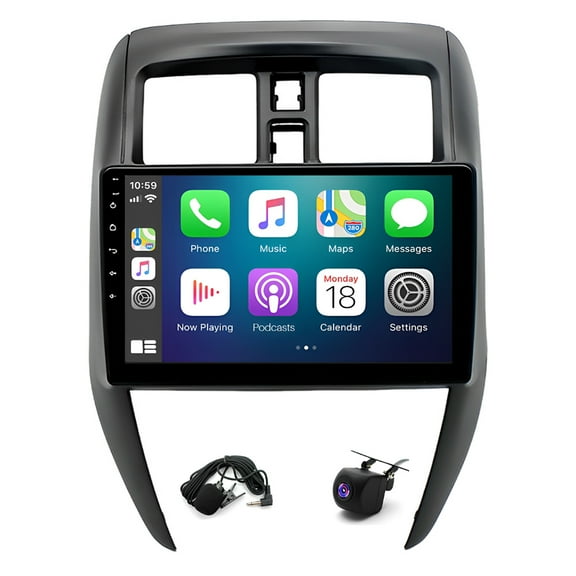 Molaner Android 14 Car Stereo for Nissan Versa Sedan 2015-2019, 10" IPS Touchscreen Screen Car Radio with Carplay & Android Auto Support Backup Camera GPS FM Navi BT SWC,4 64G