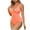 Orange, variant on Women's Two-Piece Swimsuit Set Retro High Cut Bikini with Removable Padded Bra Soft Straps Casual Beach Pool Vacation Bathing Suit, Orange M