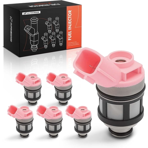 A-Premium Set of 6 Fuel Injectors Compatible with Nissan Frontier 1999-2004, Pathfinder 1996-2000, Xterra 2000-2004, Quest 1996-2002 & Infiniti QX4 1997-2000, 3.0L 3.3L