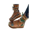 thumbnail image 3 of Frontwalk Ladies Strappy Sandal Lace Up Casual Shoes Roman Beach Ethnic Shoe Women Open Toe Green 7.5, 3 of 4