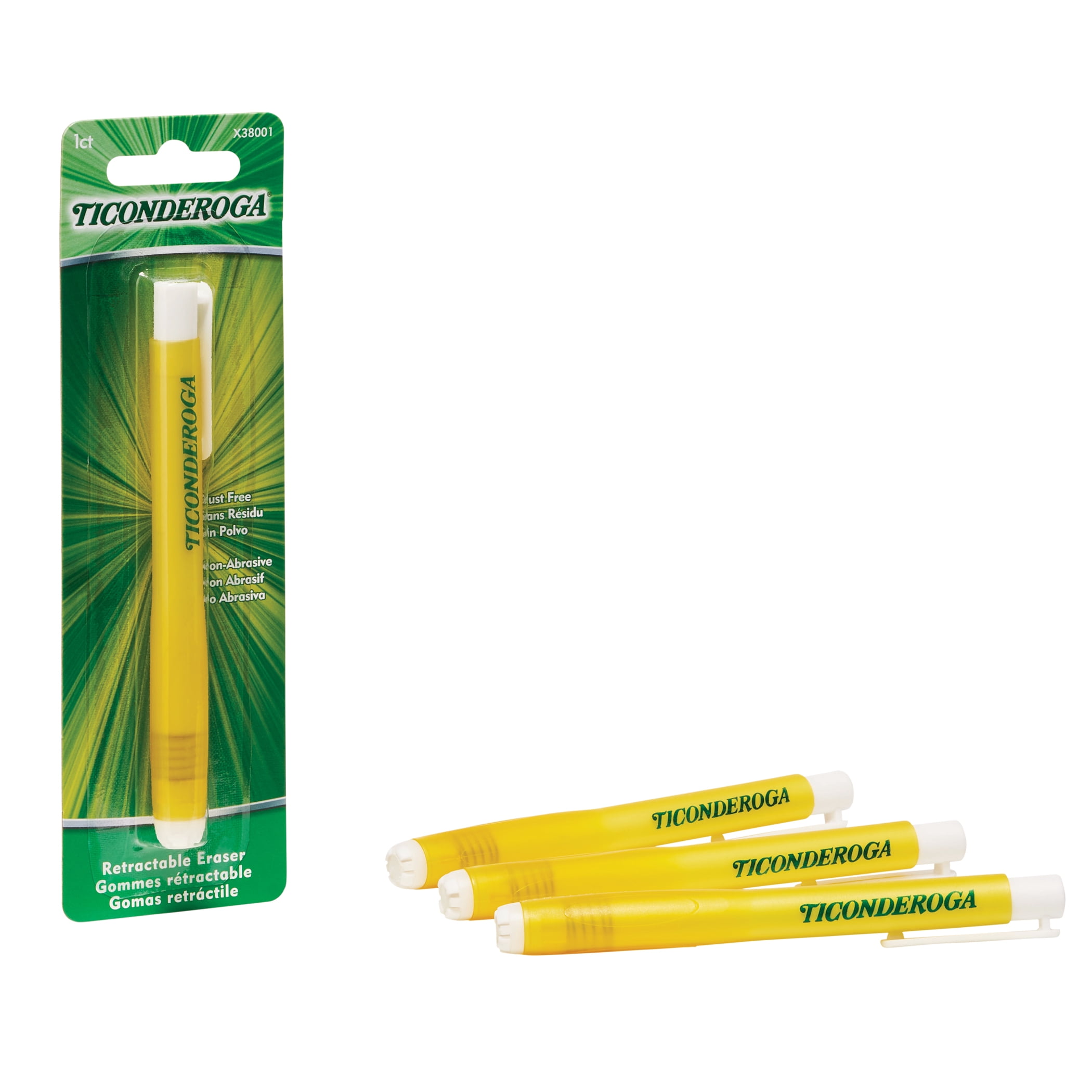 Ticonderoga Retractable White Eraser, Pack of 12