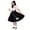 Black w/White, variant on Hip Hop 50s Shop 1950s Adult 7 Piece Costume Set Poodle Skirt, Petticoat, Polo Shirt with Accessories (XXX-Large Red Polka Dot)