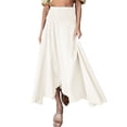 thumbnail image 1 of VISgogo Falda larga ahumada para mujer, falda con abertura de color sólido de cintura alta informal de verano para adultos VISgogo moda, 1 of 2