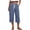 01# Blue, variant on Womens Waffle Cargo Capri Pants Drawstring Waist Three Quarter Trousers Multi Pocket Cropped Jogger Sweatpants Black S
