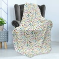 thumbnail image 4 of Funny Cartoon Soft Flannel Fleece Throw Blanket, Various Colors and Shapes of Dinosaur Motifs Doodle Animal Drawings, Cozy Plush for Indoor and Outdoor Use, 50" x 60", Multicolor, by Ambesonne, 4 of 5