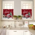 thumbnail image 4 of Christmas Tree Truck Kitchen Curtains and Valances Set, Winter Candle Snowflakes Red Rod Pocket Window Valance 18 Inch Window Curtain Panels for Living Room Bedroom Laundry, 27.5x36in, 3 Pieces, 4 of 7