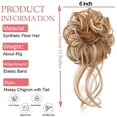 thumbnail image 4 of SEGO Messy Bun Hair Piece Scrunchie Tousled Updo Hair Extensions Hair Bun Curly Wavy Ponytail Synthetic Chignon for Women Girls(27/613#:Strawberry Blonde & Bleach Blond Mixed), 4 of 9