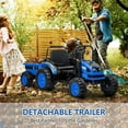 thumbnail image 5 of Historyli 12V Electric Ride on Tractor with RC Dump Trailer, 35w Dual Motors, Parent Remote Control, Safety Belt & LED Lights,Ride on Toys for Ages 37+ Months,Blue, 5 of 7
