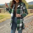 thumbnail image 5 of Uaswgudfs Women's Plaid Lapel Mid-Length Wool-Blend Coat with Pockets Lined for Fall Winter Daily Casual Work, 5 of 9