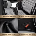 thumbnail image 7 of DIKSOAKR 2 Front Car Seat Cover Fit for Ford Ranger 2007-2025: Faux Leather Seat Cushion with Lumbar Support Waterproof Seat Protector Compatible Airbag (Black&Gray)-First Row 2 Seats, 7 of 7