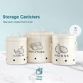 thumbnail image 4 of Kook 3-Pc Garlic, Onion and Potato Storage Kitchen Shelf Canister Set, Coconut Cream, 4 of 8