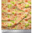 thumbnail image 1 of Soimoi Orange Cotton Cambric Fabric Flower Watercolor Printed Craft Fabric by The Yard 56 Inch Wide, 1 of 3