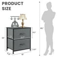 thumbnail image 3 of JONPONY Drawer Night Stand, 20" Height Small Bed Side Furniture End Table, Metal Frame and Wood Top, Mini Dresser for Bedroom, Closet, Entryway, College Dorm, Gray, Set of 2, 3 of 10