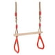thumbnail image 4 of Columpio de trapecio de madera para niños con anillos para jugar en interiores y exteriores. rojo, 4 of 5