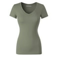 thumbnail image 3 of MixMatchy Women's Basic Solid Multi Colors Fitted Short Sleeve T-Shirt [S-3XL], 3 of 5