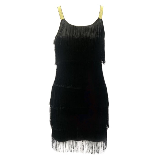 Vestido De Tirantes Finos Vestido Midi ajustado para mujer, vestido de fiesta de noche con borlas de Color sólido, Vestidos femeninos Ygjytge para Mujer Negro T S
