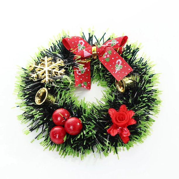 Corona de Navidad para decoración colgante, adornos de campanas de pared para fiesta de Navidad, puerta, ventana, chimenea, balcón y jardín