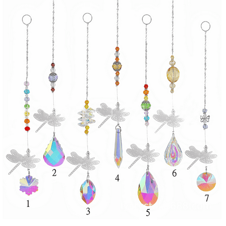 

Pack of 7 Crystal Suncatcher Dragonfly Pendant Rainbow Maker Hanging for Window Wedding Garden Decor