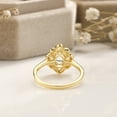 thumbnail image 5 of 925 Sterling Silver 14K Yellow Gold Pear Shape Created Aquamarine Cubic Zirconia Hollow Flower Engagement Ring, 5 of 5
