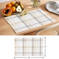 thumbnail image 6 of Yellow Brown Check Placemats Set of 8 Farmhouse Line Buffalo Plaid Place Mats Indoor Wipeable Table Mats Washable Cloth Dining Table Placemats for Kitchen Holiday Party Home Decor 13x19 Inch, 6 of 9