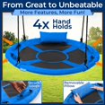 thumbnail image 2 of SereneLife 40" Saucer Swing - Outdoor Swing Set with Universal Hanging Kit, Swinging Seat Spinner with Pillow & Carry Bag, Weatherproof, Water-Resistant, Supports Up to 700 lbs, Blue, 2 of 7