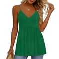 thumbnail image 4 of Camisole Tops For Women Casual Green V Neck Solid Color Tank Sleeveless Tank Summer Tops For Women, 4 of 6