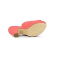 thumbnail image 5 of BLISSFUL STEP Mother's Day Women's Shoes Chunky Platform Open Toe Slides Block Heel Sandals Coral Orange 10, 5 of 7