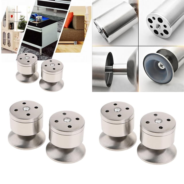 Patas de Sofá de Acero Inoxidable Antideslizantes Macarena Juego de 4 Piezas 6cm Color Plata