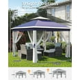 thumbnail image 4 of Twister.CK 11x11ft Pop Up Gazebo Tent with Mosquito Netting, Outdoor Canopy Shelter Easy Setup, Water & UV Resistant, Navy, 4 of 8