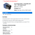 thumbnail image 2 of A/C & Heater Relay - Compatible with 1991 - 1994 Toyota Tercel 1992 1993, 2 of 2