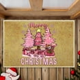 thumbnail image 3 of RLESO Christmas Tree Welcome Mat Pink Merry Christmas Doormat Fun Holiday Welcome Mat Seasonal Porch Decor Holiday Front Door Entry 40X60Cm Christmas Porch Mat, 3 of 7