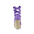 thumbnail image 2 of BLISSFUL STEP Women's Shoes Lace Up Espadrilles Platform Wedge Sandals Purple 7, 2 of 7