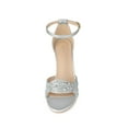 thumbnail image 5 of BLISSFUL STEP Women's Shoes Chunky Heel Ankle Strap Open Toe Glitter Sandals Silver 7, 5 of 7