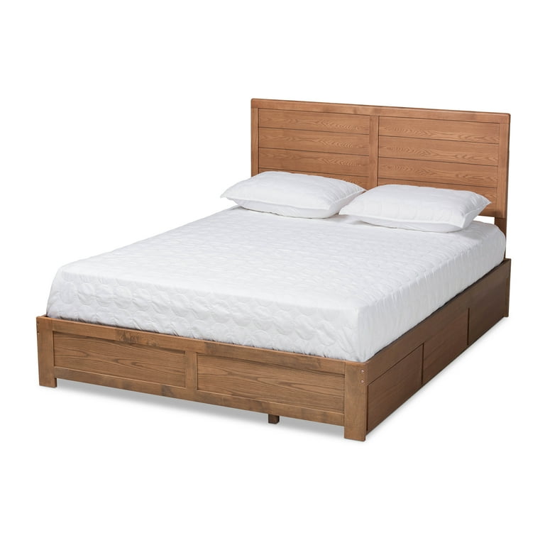 Baxton Studio Lisa Modern and Contemporary Transitional Ash Walnut Brown Finished Wood Queen Size 3-Drawer Platform Storage Bed Baxton Studio Lisa Modern and Contemporary Transitional Ash Walnut Brown Finished Wood Queen Size 3-Drawer Platform Storage Bed