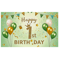 thumbnail image 2 of Glittery Gold 1st Birthday Banner with Crown Balloons and Party Flags Background, Ideal for Birthday Party Decorations Photography Props Happy Birthday Celebrations, 2 of 8