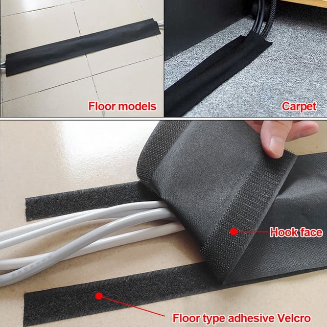 pitrice Home Office Hotel Floor Computer Laptop Cable Cover Tablet Charging Wires Nylon Protector Organizer Reusable Cables Management Carpet Type 1m