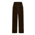 thumbnail image 4 of FDGIU Trousers Plus Velvet Men Solid Color Straight Tube Add Velvet High Waist Zipper Pocket Corduroy Trousers Heavyweight Fleece Cargo Pants, 4 of 5