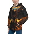 thumbnail image 2 of Rateoe Cool Black Eagle Pattern Boys Hoodie, Youth Pullover Hooded Sweatshirt, Kangaroo Pocket Hoodie for Kids-Medium, 2 of 6