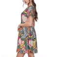 thumbnail image 2 of Balery Tropical Fruit Vestidos sueltos de manga corta para mujer, vestidos de verano 2025, vestidos casuales de corte A con vuelo., 2 of 6