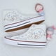 thumbnail image 5 of 2024 zapatos blancos de verano y otoño nuevo estilo jade canela perro zapatos de lona de caña alta para niñas y niñas corazón ins graffiti versión coreana tendencia versátil, 5 of 5