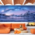thumbnail image 4 of 8 x 6 ft Winter Aurora Borealis Night Sky Backdrop Arctic Snow Capped Mountains Lake Scenery Nature Landscape Background Wallpaper Birthday Party Cake Table Art Photo Banner Shoot Booth Props, 4 of 5