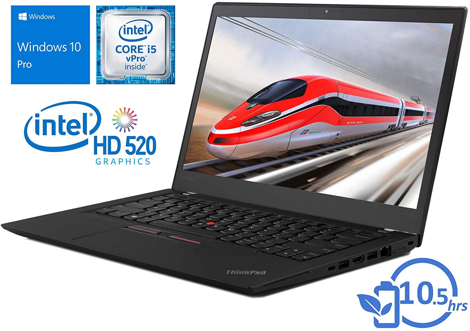 Lenovo ThinkPad T470s Laptop, 14" FHD Display, Intel Core i56300U Upto