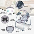 thumbnail image 5 of Yabanana Baby Swing with 5-Point Safety Harness, Bluetooth Control,5-Swing Speeds Settings & 3 Timing, Remote Control,(Gray), 5 of 10