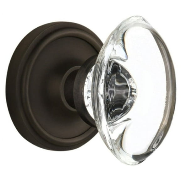 Nostalgic Warehouse Claocc_Dp_Nk Vintage Oval Egg Clear Crystal Dummy Door Knob Set -