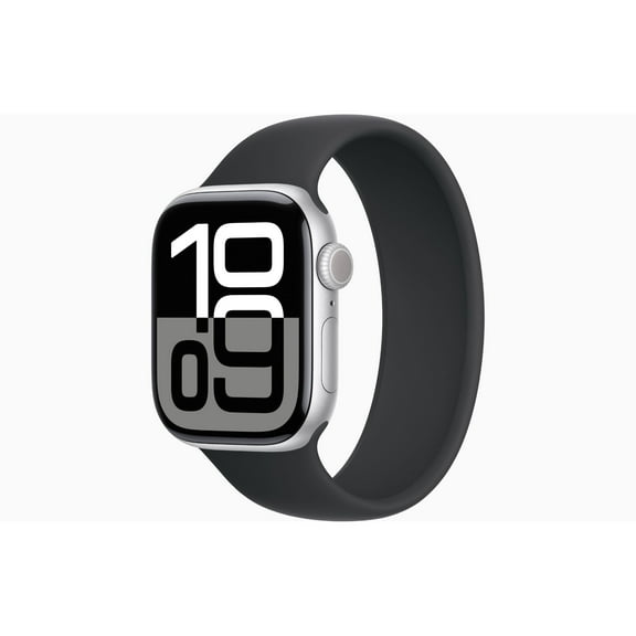 Restored Apple Watch Series 10 GPS 42mm Silver Aluminium Case with Black Solo Loop - Small Band (Refurbished)