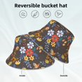 thumbnail image 5 of Easygdp Colorful Flowers With Butterfly Double-Sided Reflective Fisherman Hat,Sun Visor,Casual Hat,Fluorescent Hat,Suitable For Outdoor And Night Walking,Unisex, 5 of 9