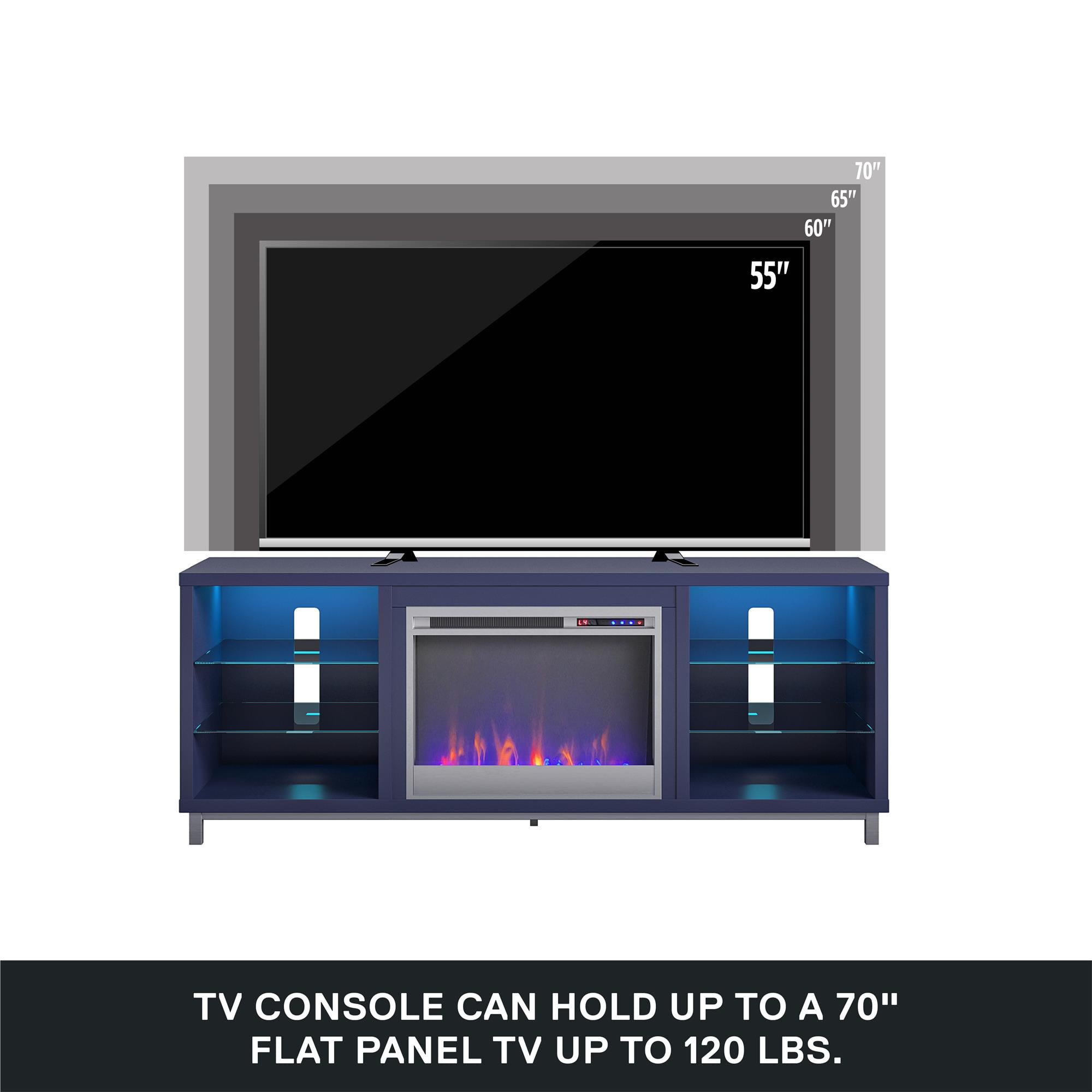 Ameriwood Home Fendall Deluxe Fireplace TV Stand for TVs up to 70", Navy