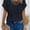 Navy Blue, variant on MORTTIC Women's Lace Splicing Short Sleeve Crew Neck T-Shirt, Summer Loose Fit Casual Tee Top, S